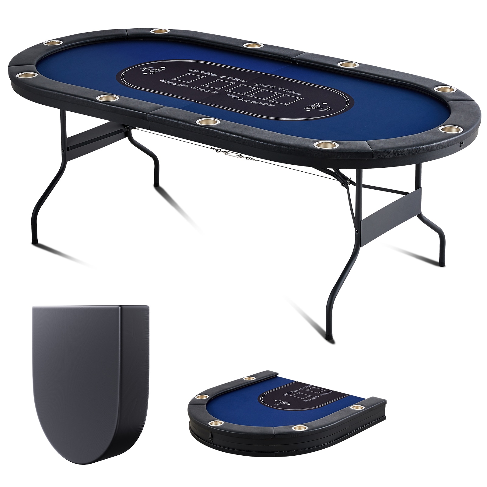 10 Player Foldable Poker Table For Casino Games And Texas Holdem_voghion.com